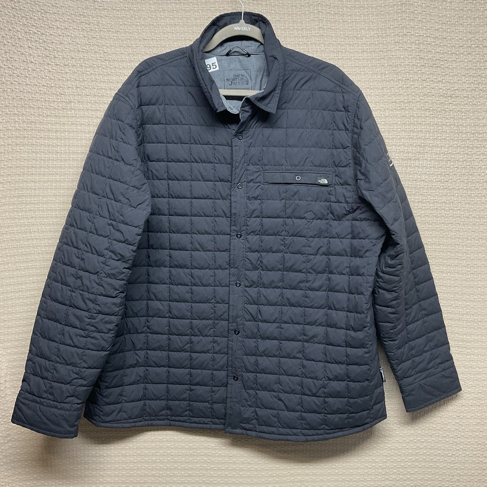 The North Face Thermoball ECO Shirt Jacket - Men 2XL Snap Button‎ Quilted Gray